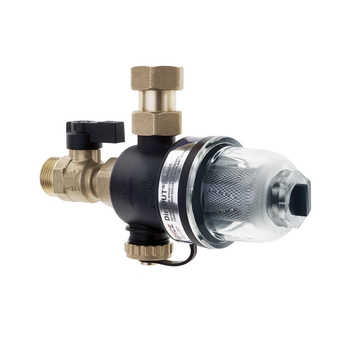 HCE Magnetni odvajač nečistoće sa filterom i ventilima za gasni bojler DIRT OUT COMPACT 3/4"